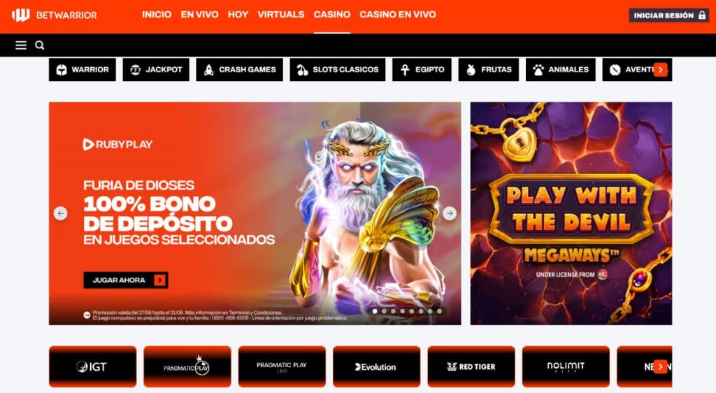 Registro rápido en BetWarrior Casino Argentina